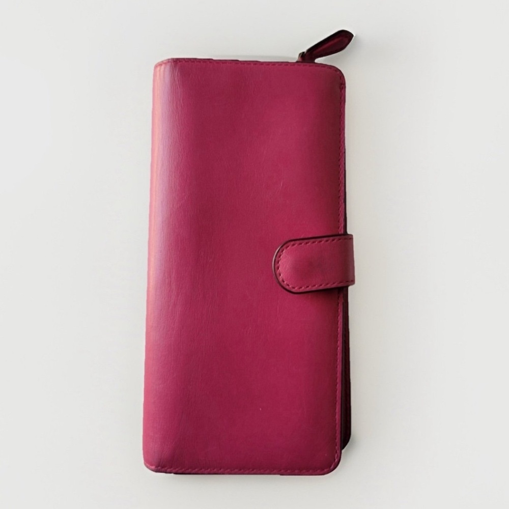 COACH Slim Wallet In PINK Smooth Calf Leather w GOLD Hardware - Picture 2 of 7